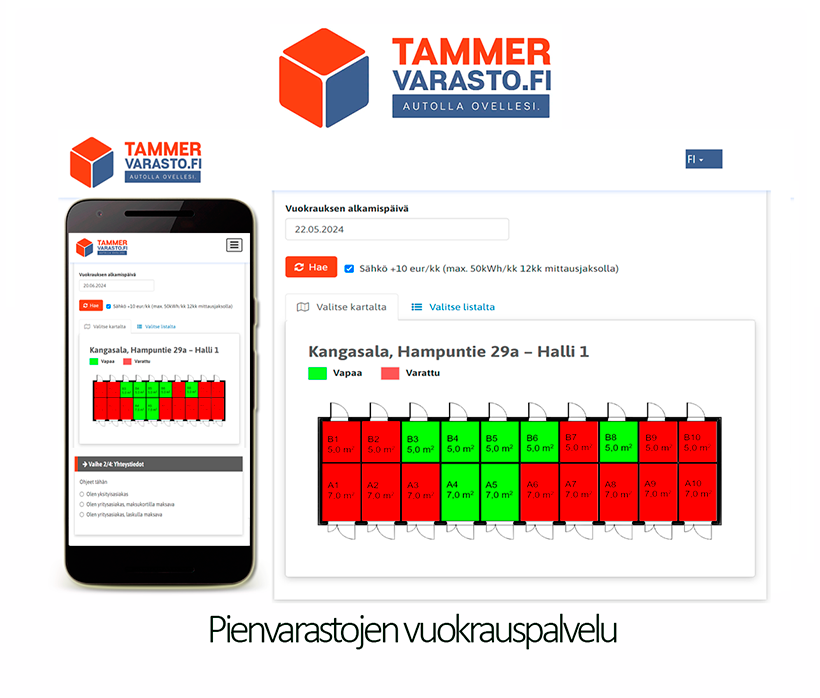 Tammervaraston varastojen varauspalvelu