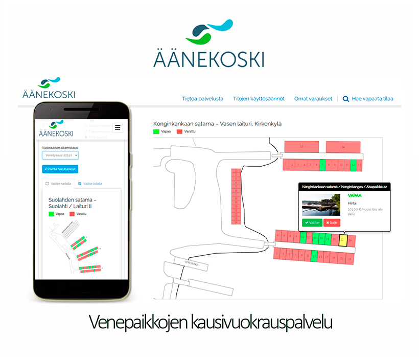 Äänekosken kaupungin kausivenepaikkojen varauspalvelu