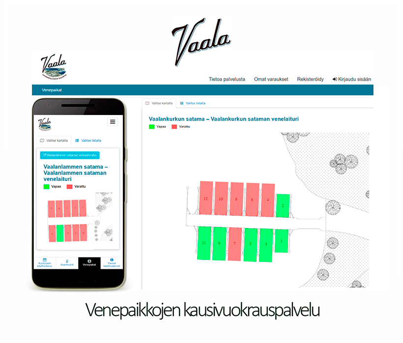 Vaalan kunnan venepaikkojen kausivuokrauspalvelu